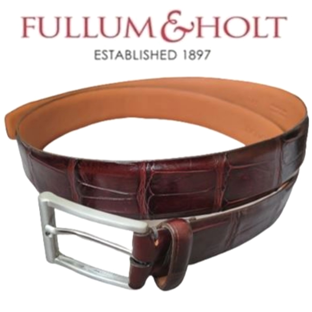 NWOT Fullum & Holt Brown Leather Belt Made in Canada Size 38" (95 cm)